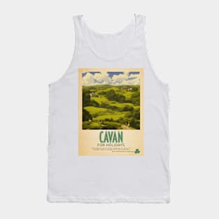 Cavan Ireland - Irish Retro Style Tourism Poster Tank Top